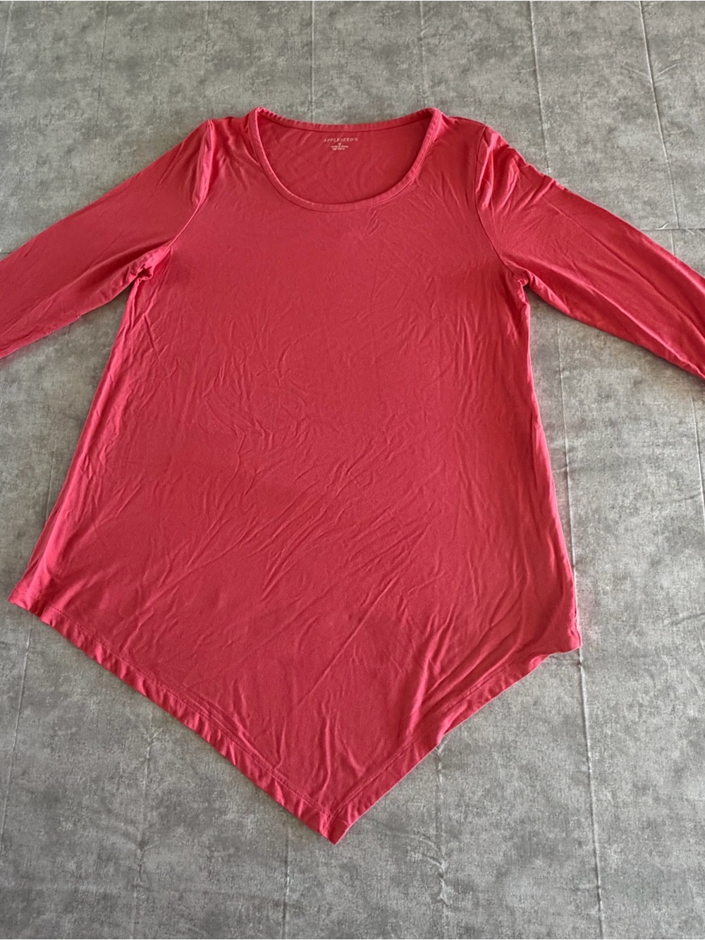 Appleseed's Women's M Pink Solid Scoop Neck 3/4 Sleeve Stretch Jersey Tunic Top